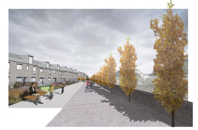 Den Road Kirkcaldy Massing Study Shared Path Sketch Calum Duncan Architects